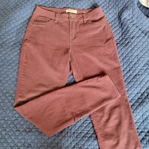 Burgundy skinny jean pants